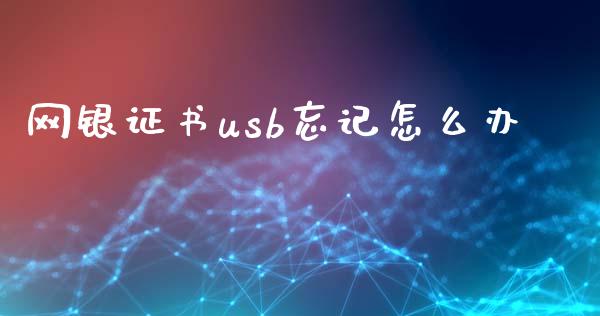 网银证书usb忘记怎么办_https://wap.jnlaobingbanjia.com_股市行情_第1张