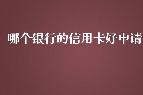 哪个银行的信用卡好申请_https://wap.jnlaobingbanjia.com_财务管理_第1张