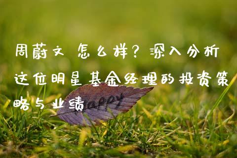 周蔚文 怎么样？深入分析这位明星基金经理的投资策略与业绩_https://wap.jnlaobingbanjia.com_财经资讯_第1张