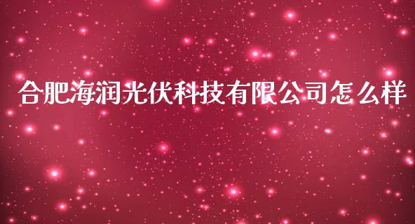 合肥海润光伏科技有限公司怎么样_https://wap.jnlaobingbanjia.com_证券公告_第1张