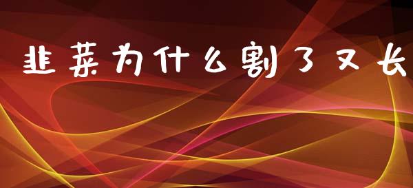 韭菜为什么割了又长_https://wap.jnlaobingbanjia.com_股市行情_第1张