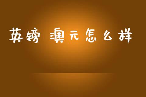 英镑 澳元怎么样_https://wap.jnlaobingbanjia.com_财务管理_第1张
