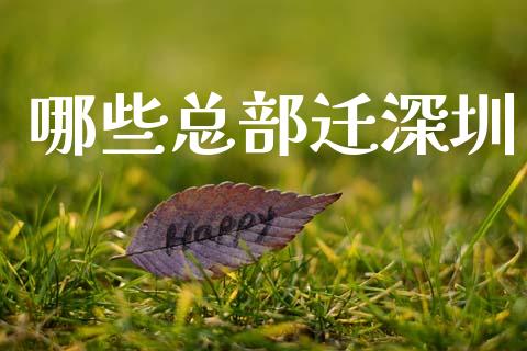 哪些总部迁深圳_https://wap.jnlaobingbanjia.com_金融理财_第1张