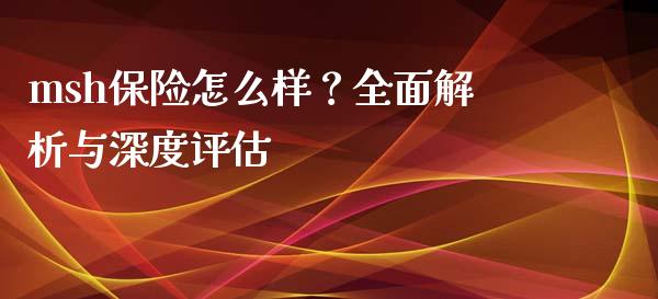 msh保险怎么样？全面解析与深度评估_https://wap.jnlaobingbanjia.com_财经资讯_第1张