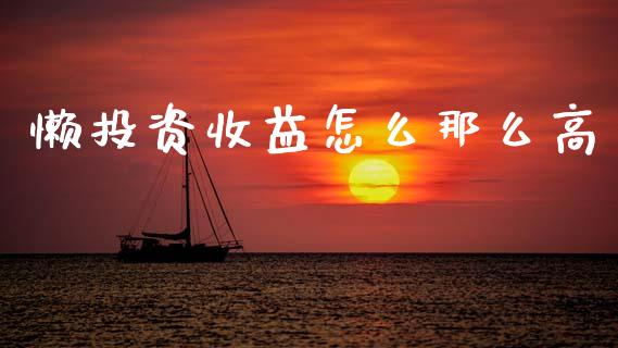 懒投资收益怎么那么高_https://wap.jnlaobingbanjia.com_财经资讯_第1张