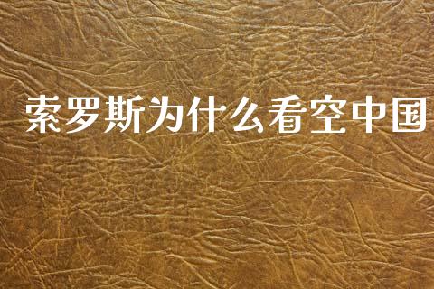 索罗斯为什么看空中国_https://wap.jnlaobingbanjia.com_证券公告_第1张