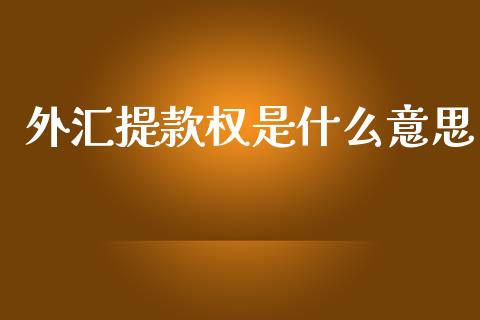 外汇提款权是什么意思_https://wap.jnlaobingbanjia.com_金融理财_第1张