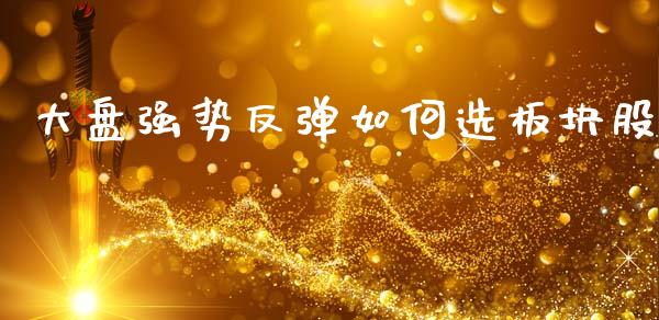 大盘强势反弹如何选板块股_https://wap.jnlaobingbanjia.com_基金分析_第1张