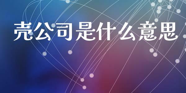 壳公司是什么意思_https://wap.jnlaobingbanjia.com_基金分析_第1张