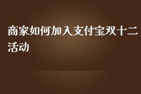 商家如何加入支付宝双十二活动_https://wap.jnlaobingbanjia.com_股市行情_第1张