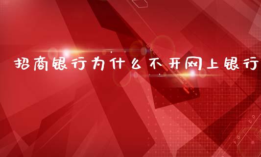 招商银行为什么不开网上银行_https://wap.jnlaobingbanjia.com_金融理财_第1张