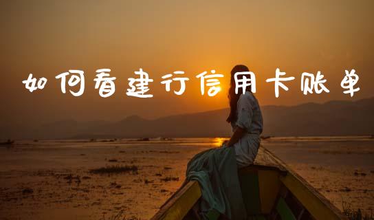 如何看建行信用卡账单_https://wap.jnlaobingbanjia.com_证券公告_第1张