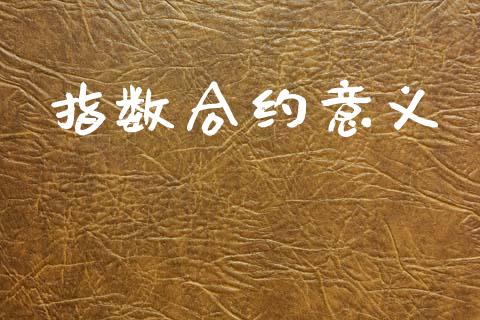 指数合约意义_https://wap.jnlaobingbanjia.com_股市行情_第1张