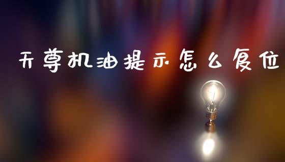 天尊机油提示怎么复位_https://wap.jnlaobingbanjia.com_财务管理_第1张