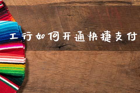 工行如何开通快捷支付_https://wap.jnlaobingbanjia.com_金融理财_第1张