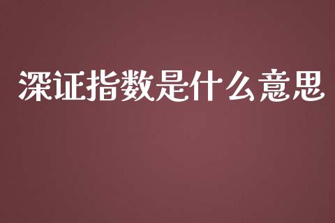 深证指数是什么意思_https://wap.jnlaobingbanjia.com_证券公告_第1张
