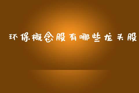 环保概念股有哪些龙头股_https://wap.jnlaobingbanjia.com_证券公告_第1张