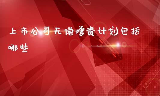 上市公司无偿增资计划包括哪些_https://wap.jnlaobingbanjia.com_基金分析_第1张