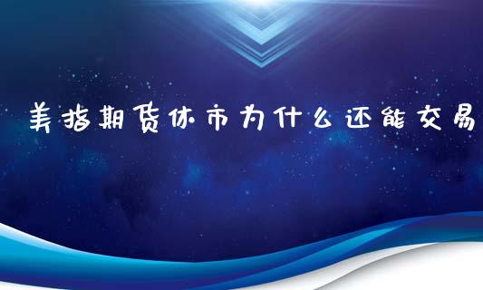 美指期货休市为什么还能交易_https://wap.jnlaobingbanjia.com_金融理财_第1张