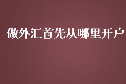 做外汇首先从哪里开户_https://wap.jnlaobingbanjia.com_财经资讯_第1张