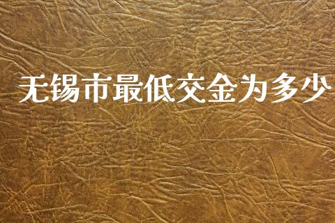 无锡市最低交金为多少_https://wap.jnlaobingbanjia.com_股市行情_第1张
