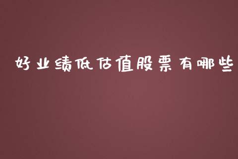 好业绩低估值股票有哪些_https://wap.jnlaobingbanjia.com_财务管理_第1张