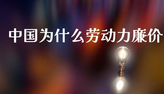 中国为什么劳动力廉价_https://wap.jnlaobingbanjia.com_财经资讯_第1张