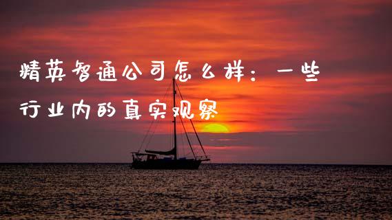 精英智通公司怎么样：一些行业内的真实观察_https://wap.jnlaobingbanjia.com_金融理财_第1张