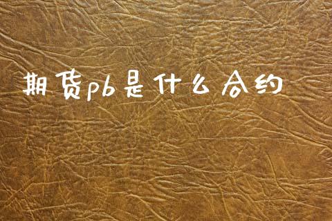 期货pb是什么合约_https://wap.jnlaobingbanjia.com_财经资讯_第1张