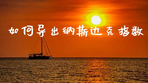 如何导出纳斯达克指数_https://wap.jnlaobingbanjia.com_财务管理_第1张