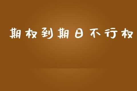 期权到期日不行权_https://wap.jnlaobingbanjia.com_基金分析_第1张