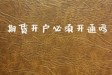 期货开户必须开通吗_https://wap.jnlaobingbanjia.com_基金分析_第1张
