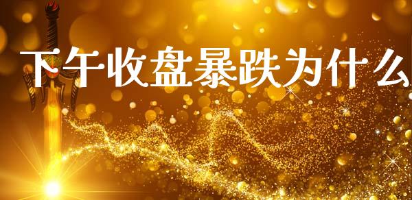 下午收盘暴跌为什么_https://wap.jnlaobingbanjia.com_证券公告_第1张