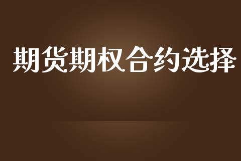 期货期权合约选择_https://wap.jnlaobingbanjia.com_证券公告_第1张