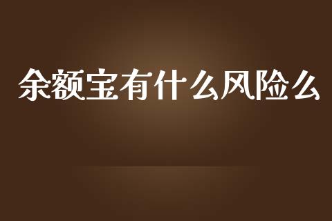 余额宝有什么风险么_https://wap.jnlaobingbanjia.com_财经资讯_第1张