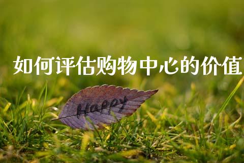 如何评估购物中心的价值_https://wap.jnlaobingbanjia.com_财务管理_第1张