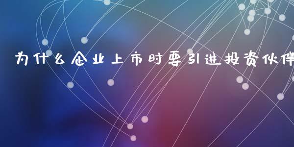 为什么企业上市时要引进投资伙伴_https://wap.jnlaobingbanjia.com_财务管理_第1张