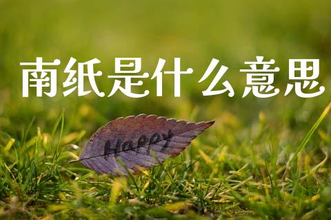 南纸是什么意思_https://wap.jnlaobingbanjia.com_金融理财_第1张