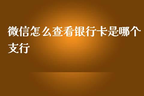 微信怎么查看银行卡是哪个支行_https://wap.jnlaobingbanjia.com_证券公告_第1张