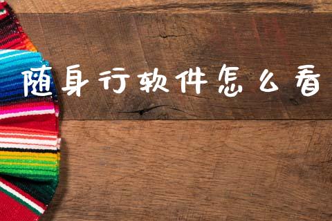 随身行软件怎么看_https://wap.jnlaobingbanjia.com_证券公告_第1张