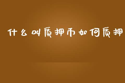 什么叫质押币如何质押_https://wap.jnlaobingbanjia.com_金融理财_第1张