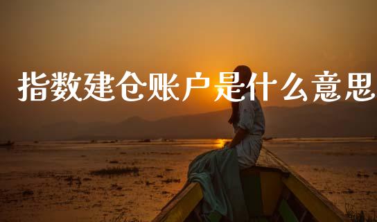 指数建仓账户是什么意思_https://wap.jnlaobingbanjia.com_股市行情_第1张