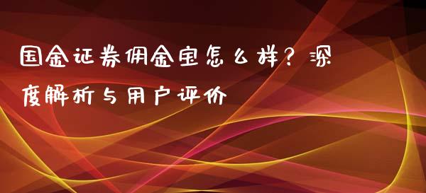 国金证券佣金宝怎么样？深度解析与用户评价_https://wap.jnlaobingbanjia.com_财务管理_第1张