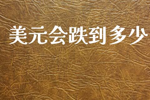 美元会跌到多少_https://wap.jnlaobingbanjia.com_财经资讯_第1张