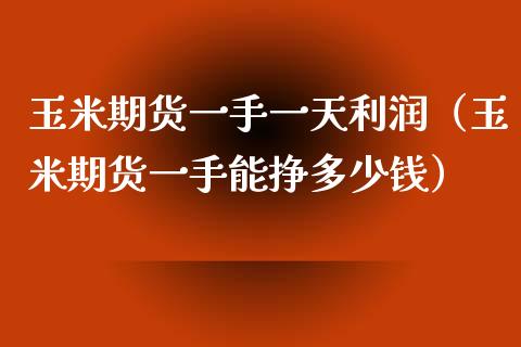 玉米期货一手一天利润（玉米期货一手能挣多少钱）_https://wap.jnlaobingbanjia.com_财务管理_第1张