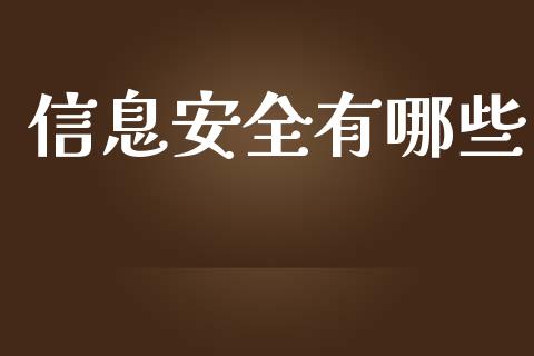 信息安全有哪些_https://wap.jnlaobingbanjia.com_财经资讯_第1张