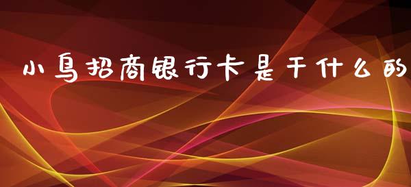 小鸟招商银行卡是干什么的_https://wap.jnlaobingbanjia.com_基金分析_第1张