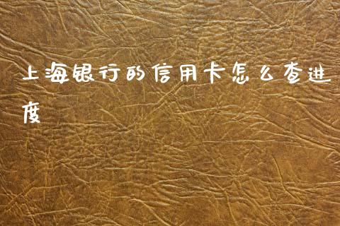上海银行的信用卡怎么查进度_https://wap.jnlaobingbanjia.com_股市行情_第1张