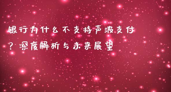 银行为什么不支持声波支付？深度解析与未来展望_https://wap.jnlaobingbanjia.com_财务管理_第1张