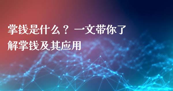 掌钱是什么？ 一文带你了解掌钱及其应用_https://wap.jnlaobingbanjia.com_证券公告_第1张